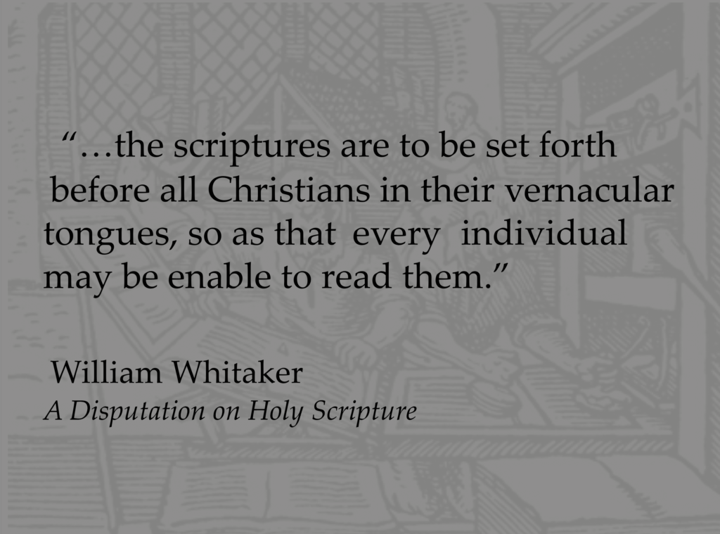 William Whitaker on Bible translation
